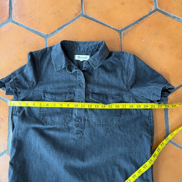 Madewell Denim Short-Sleeve Popover Shirtdress in Charcoal Beach Casual Small S - Picture 8 of 8
